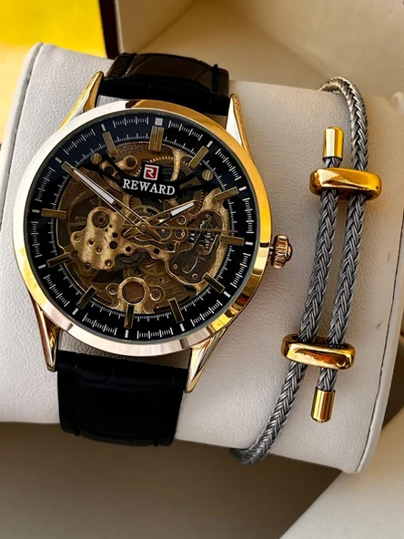 Reward İtalyan Bileklik Hediyeli Deri Kordon Otomatik Mekanizma 5 Atm Erkek Kol Saati W.142270.2 ürün görseli