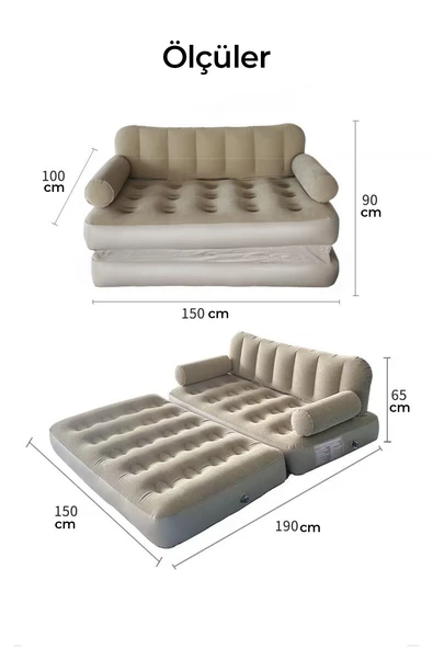 Robo Kendi kendine Şişen Otomatik Çift Kişilik Şişme Koltuk - 7