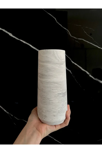 Beton Vazo Dekoratif Saksı El Yapımı Şık Aksesuar - 4