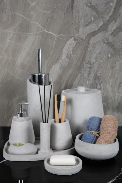 El Yapımı Beton Banyo Seti - 1