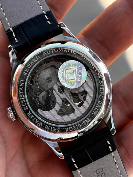 Reward İtalyan Bileklik Hediyeli Deri Kordon Otomatik Mekanizma 5 Atm Erkek Kol Saati W.142270.3 - Resim 5