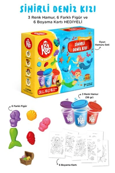 Sihirli Deniz Kızı Oyun Hamuru Seti (15 Parça - 344 Gr) ürün görseli 1