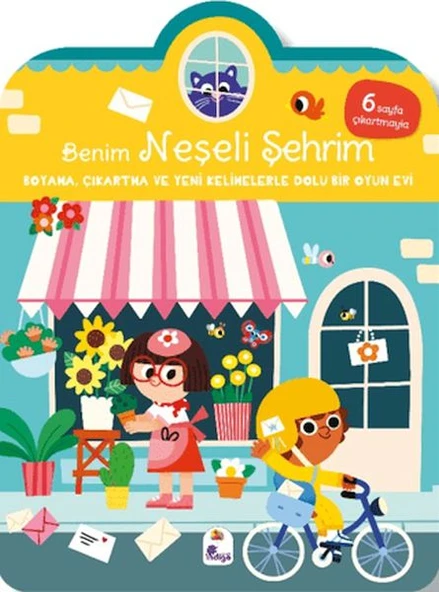 Benim Neşeli Şehrim-Boyama, Çıkartma ve Yeni Kelimelerle Dolu Bir Oyun Evi (6 Sayfa Çıkartma) ürün görseli 1