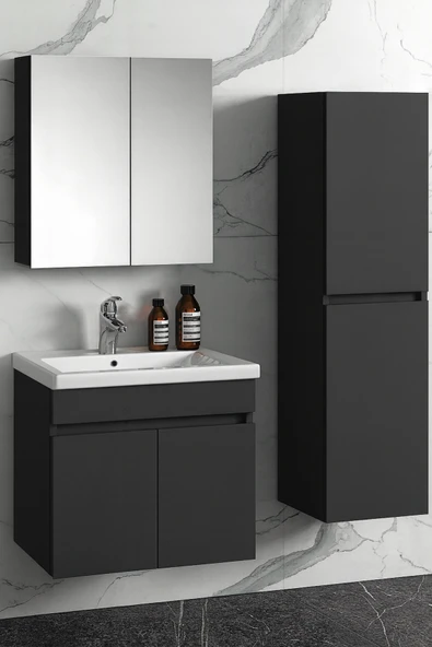 DEMEZLER MOBİLYA Viena Banyo Dolabı ve Ayna Üst Modül Takım ürün görseli