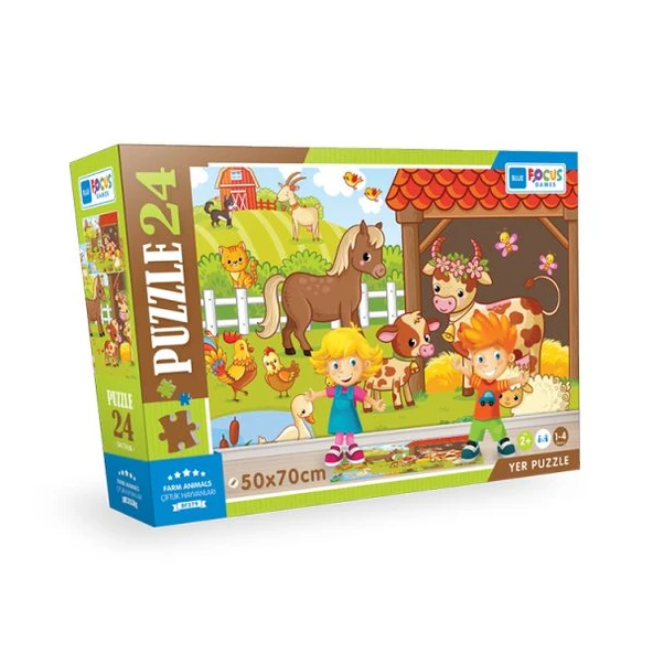 Blue Focus Farm Animals (Çiftlik Hayvanları) - Puzzle 24 Parça ürün görseli 1