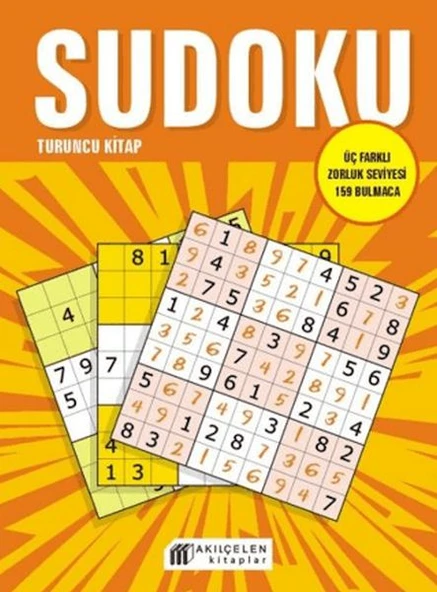Sudoku Turuncu Kitap - Üç Farklı Zorluk Seviyesi 159 Bulmaca ürün görseli 1