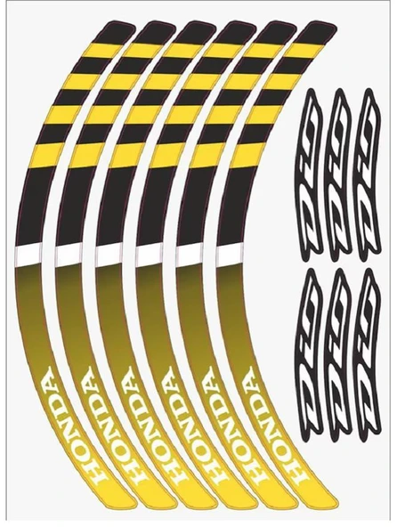 Honda DİO Uyumlu Sarı Reflektör Baskı 1 Set Jant Şeridi ürün görseli