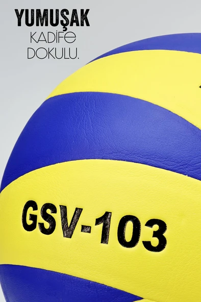 SEMİ-PRO Voleybol Topu Lamineli Beton Zemin SoftTouch İç-Dış Mekana Uygun 8 Panel Sarı-Mavi GSV103 - Resim 7