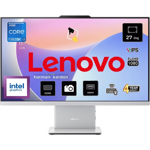 Ideacentre Aıo 27IRH9 Intel Core I7-13620H 16GB 512GB SSD 27'' Fhd IPS Freedos F0HM004JTR01 Kablosuz Klavye+Mouse Beyaz All In One Bilgisayar+Snertech ürün görseli