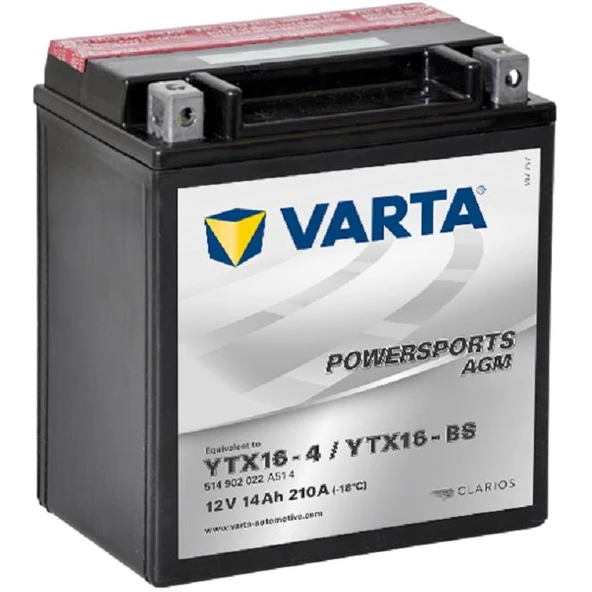 Varta Powersports AGM YTX16BS 12V 14Ah 210A ürün görseli