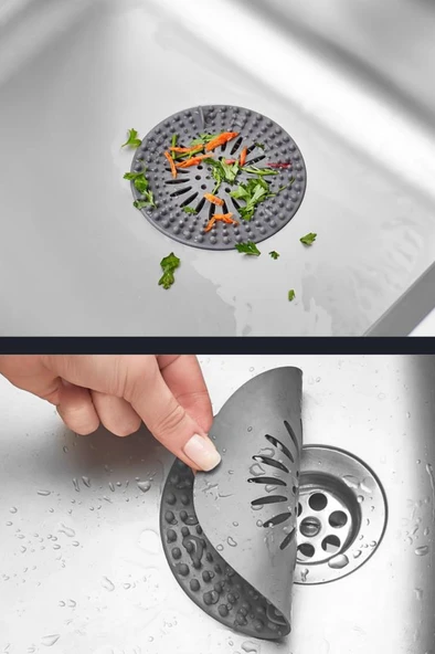 2’li Lavabo Matı ve Süzgeç Seti, Musluk Sünger Matı + Süzgeçli Banyo Küvet Evye Tıkacı Gider Kapağı - Resim 4