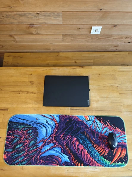 SGE TEKNOLOJİ 70X30 CM FOSFORLU DİKİŞ HYPE KAYDIRMAZ TABAN SPEED YÜZEY OYUNCU MOUSE PAD GAMİNG PAD - 3