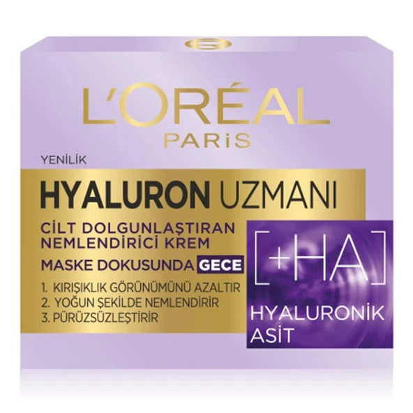 Loreal Paris Hyaluron Uzmanı Dolgunlaştırıcı Gece Kremi 50 ml - Resim 2