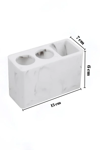 Modern Beton Diş Fırçalık | Elektrikli Fırça ve Macun Standı Banyo Organizeri - Resim 8