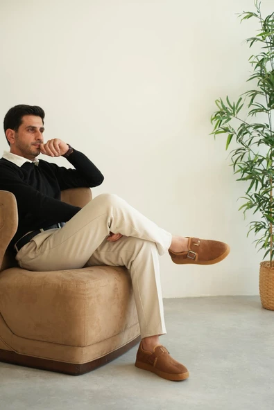 KB-KX1 Kuback Taba Kürklü Günlük Erkek Ayakkabı - Resim 2