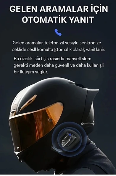 Y11 Bluetooth Kulaklık Mikrofonlu Motosiklet Kulaklığı İntercom Bt 5.3 - 3