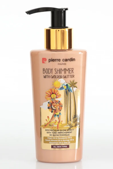 Pierre Cardin Body Shimmer With Golden Glitter-Altın Işıltılı Vücut Parlatıcısı-125 ml
