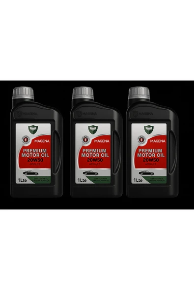 MAGENA 20W50 Motor Yağı 1 LT 3 Adet