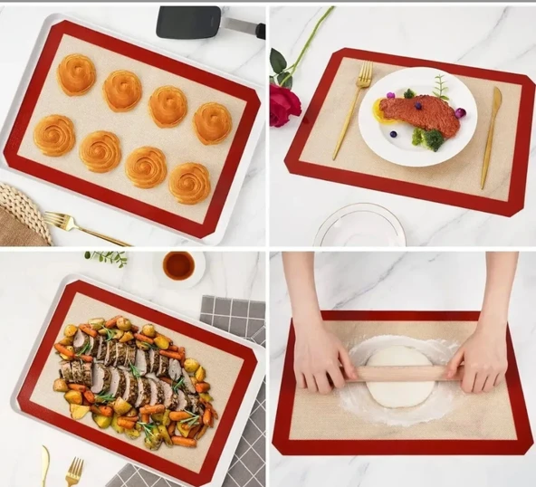 Silikon Yapışmayan ve Yanmayan pişirme Hamur Açma