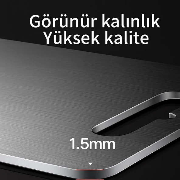 Paslanmaz Çelik 304 Kalite Antibakteriyel Kesme Tahtası Kaymaz Tabanlı 37x29 CM - Resim 2