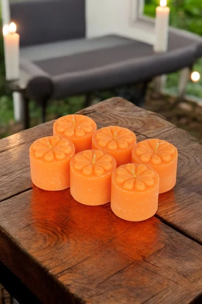 Çiçekli Dekoratif Mini Baton Mum Seti 6 Parça - 8