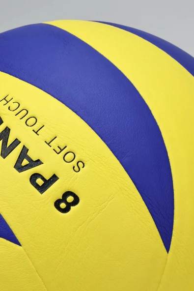SEMİ-PRO Voleybol Topu Lamineli Beton Zemin SoftTouch İç-Dış Mekana Uygun 8 Panel Sarı-Mavi GSV103 - Resim 8