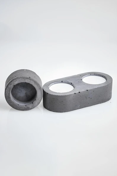 Dekoratif Beton Tealight Mumluk 3’lü | Modern El Yapımı Mumluk & Şamdan Seti - Resim 8