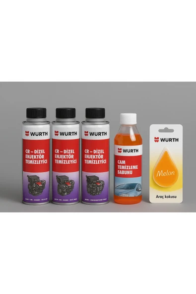 Würth Dizel Yakıt Katkısı 300 Ml 3 Adet+Cam sabunu ve asma koku