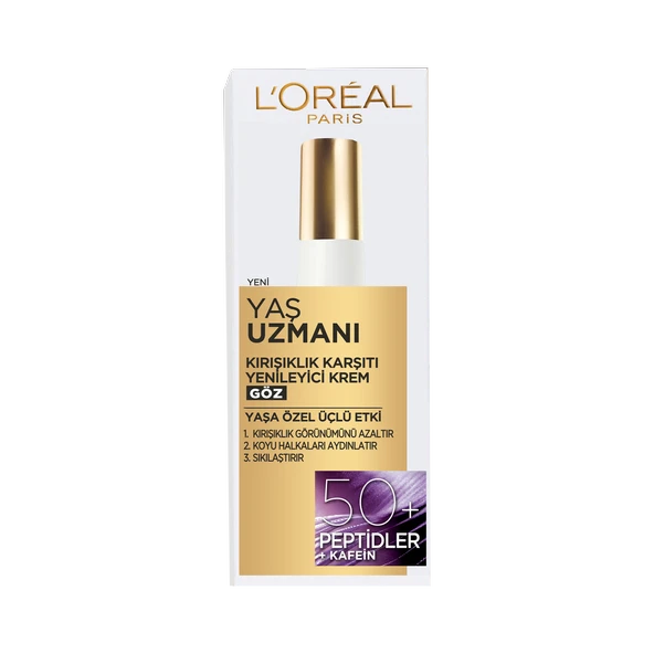 Loreal Paris Yaş Uzmanı 50+ Kırışıklık Karşıtı Yenileyici Göz Kremi 15ml - Resim 2