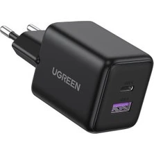 30w Gan Hızlı Şarj Cihazı 2 Portlu, 1xusb-a, 1xusb-c, Siyah, 65014 ' Siyah