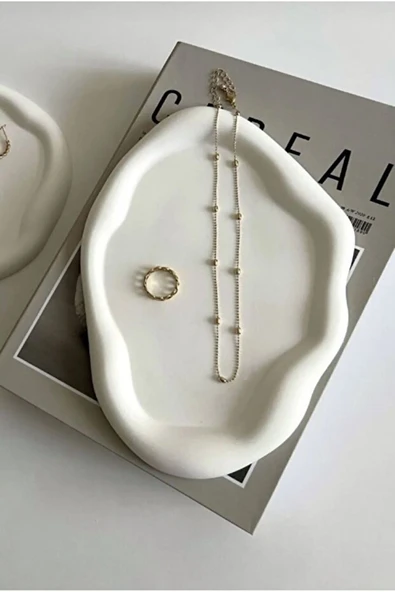 Dekoratif Bulut Tabak, Bulut Tabak, Dekoratif Takı Tabağı, Dekoratif Tabak 24 cm - 3