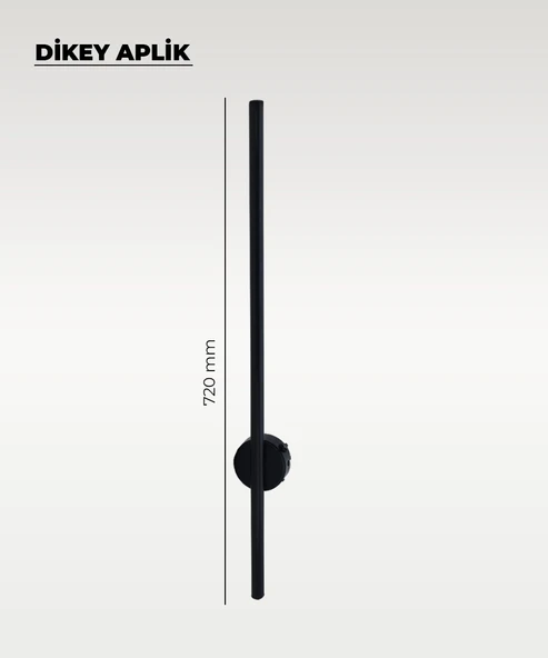 Şarjlı Siyah Dikey Aplik 3200K Sarı Işık – Elektrik Gerektirmez - Resim 2