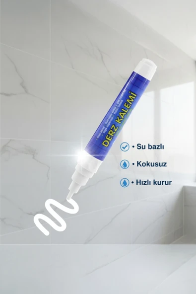Derz Kalemi - Hızlı Kuruyan, Su Bazlı Beyaz Derz Yenileme Boyası (1 Adet) - 4