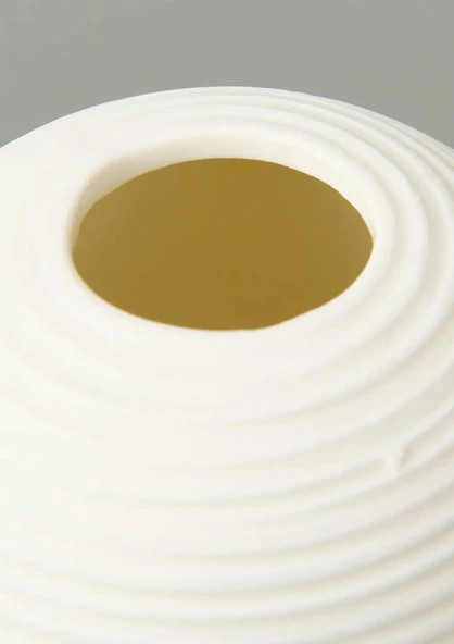 Fiona Seramik Vazo Oval, Beyaz 25 CM - 3