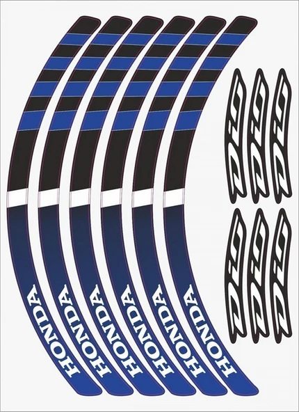 Honda DİO Uyumlu Mavi Reflektör Baskı 1 Set Jant Şeridi ürün görseli