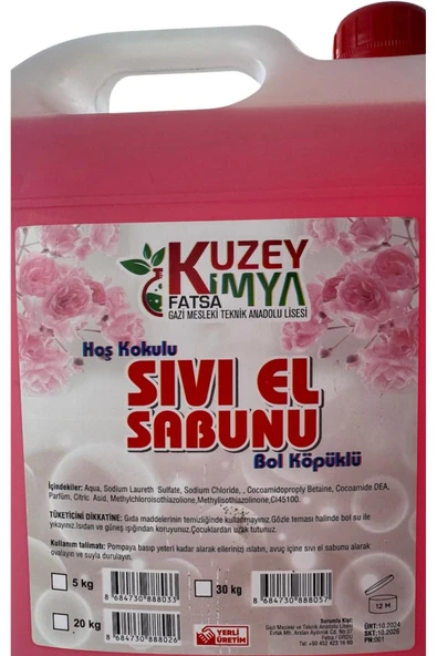 KUZEY KİMYA Hoş Kokulu Sıvı El Sabunu- Bol Köpüklü 5 KG - Resim 4