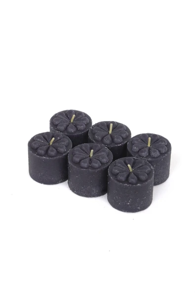 Çiçekli Dekoratif Mini Baton Mum Seti 6 Parça - 6