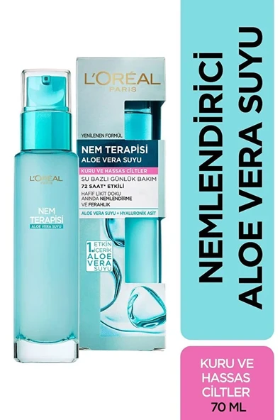 Loreal Paris Nem Terapisi Aloe Vera Suyu Kuru ve Hassas Ciltler Krem 70 ml - 5