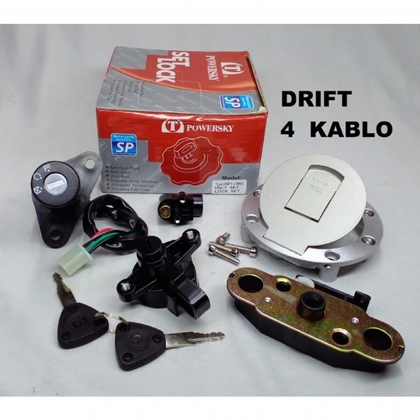 Mondial Drift 4 Kablo Kontak Seti (Kontak-Depo Kapağı-Kilit) ürün görseli