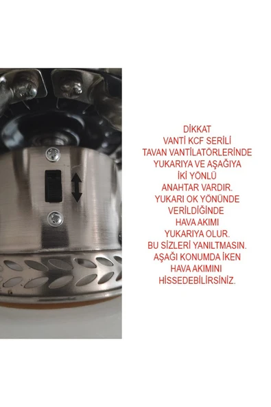 ekim aydınlatma Kcf280 60w Ahşap 6 Kanatlı Avizeli Tavan Vantilatörü - 6