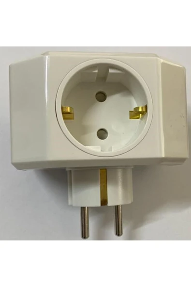 Yonca Plus Beyaz Üçlü Topraklı Golyat Priz Fişli - 4