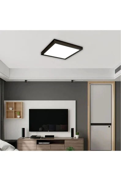 ekim aydınlatma 24 Watt Beyaz Işık SİYAH KASA, Sıva Üstü Metal Tavan Armatürü, - 3