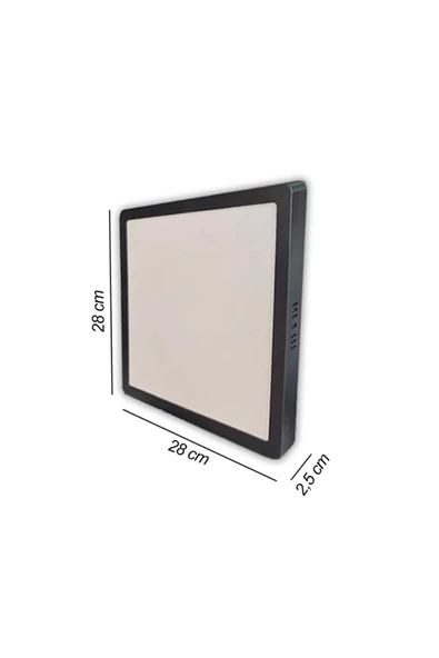 ekim aydınlatma 24 Watt Beyaz Işık SİYAH KASA, Sıva Üstü Metal Tavan Armatürü, - 1