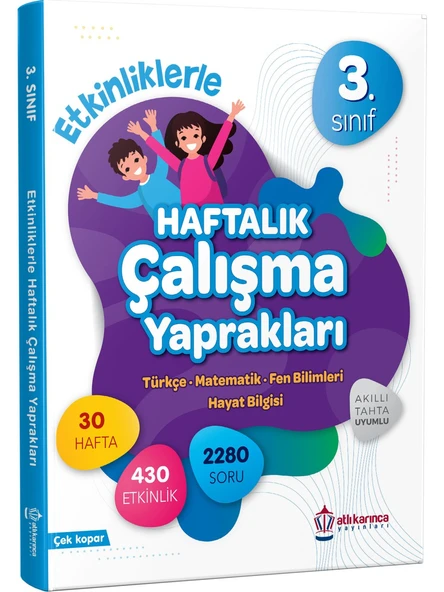 Atlıkarınca Yayınları 3. Sınıf Etkinliklerle Haftalık Çalışma Yaprakları (Türkçe Matematik Fen Bilimleri Hayat Bilgisi) Tüm Dersler - Resim 2