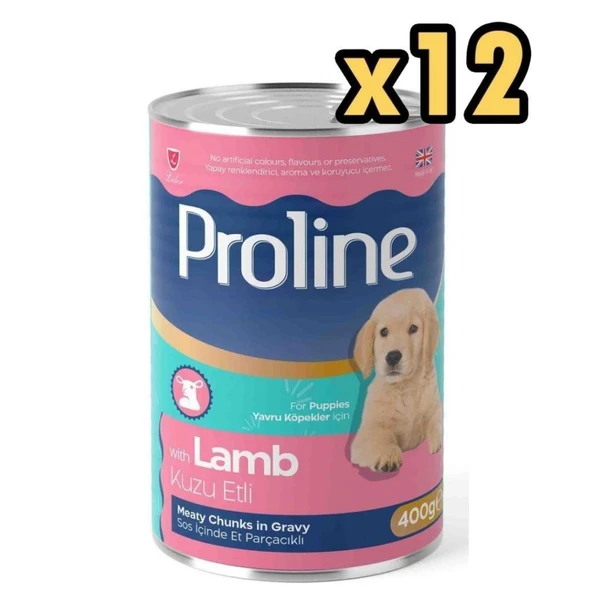 Proline Sos İçinde Parça Kuzu Etli Yavru Köpek Konservesi 400gr x 12 Adet ürün görseli 1