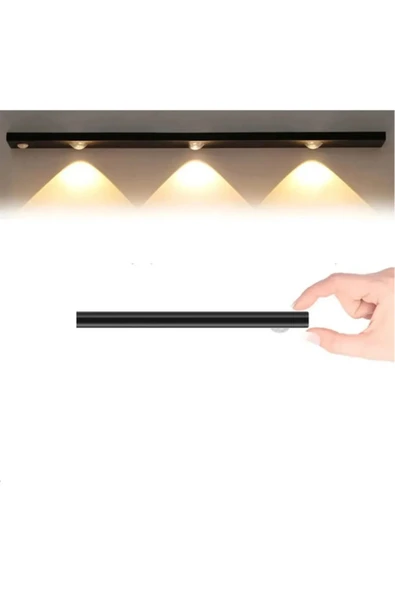 ekim aydınlatma Ct 2464 bella slim cabinet 3w Şarjlı Sensörlü Dolap Içi Lamba 3 Renk Mod Siyah Kasa - 4
