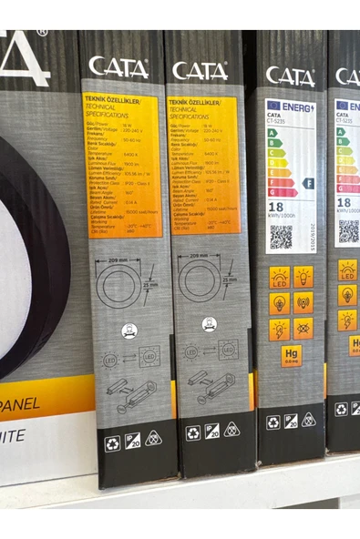 Ct-5235 18w 6400k S. Üstü Led Beyaz Işık Armatür Yuvarlak Siyah Metal Kasa - 6