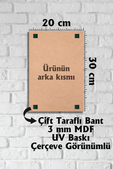 Home Yazılı Çerçeve Görünümlü Dekoratif Ahşap Mdf Tablo 20x30 cm - 2