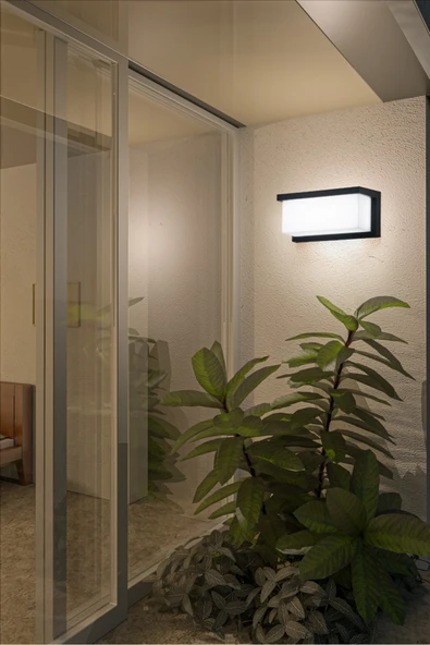ekim aydınlatma 18w Led Dış mekan duvar aplik siyah kasa G.ışığı-beyaz renk seçenekleriyle - 1
