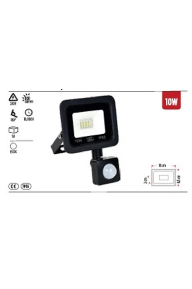 ekim aydınlatma AL-S 2010 Sensörlü Led Projektör – 10W | IP65 Dış Mekan Aydınlatma-6500K BEYAZ - 1